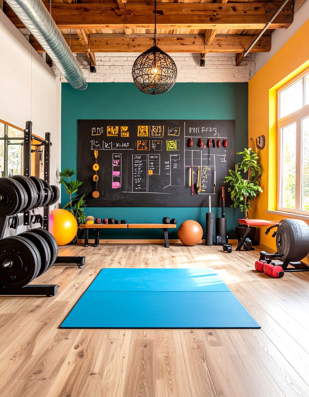 Home Gym Workout Tracking Wall - 24 Chalkboard Wall Ideas