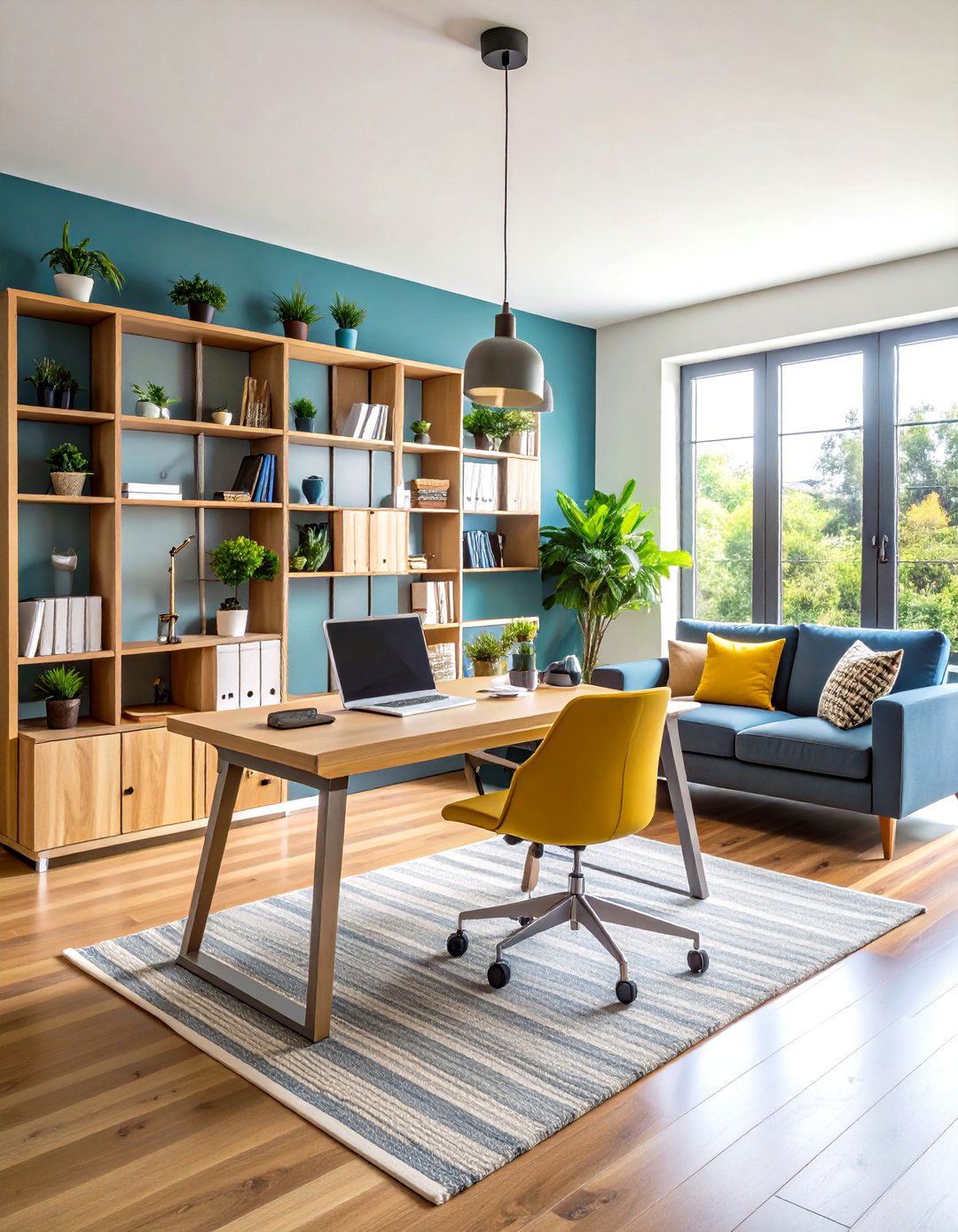 Home Office Integration Zone - 24 Long Living Room Ideas