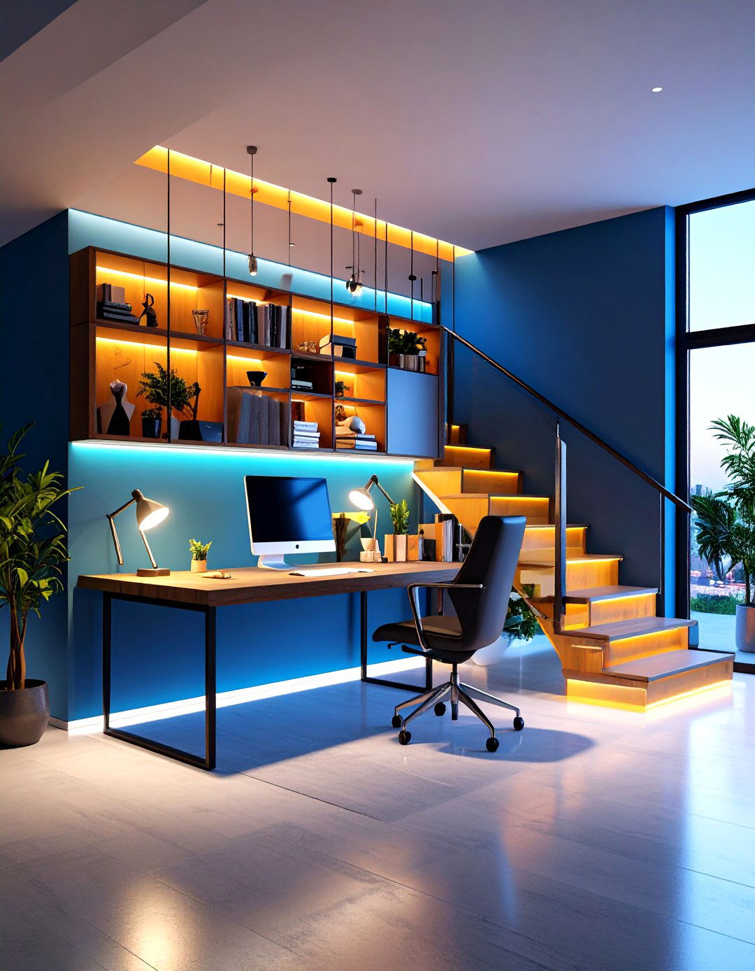 Home Office Landing Workstation - 24 Stair Landing Ideas