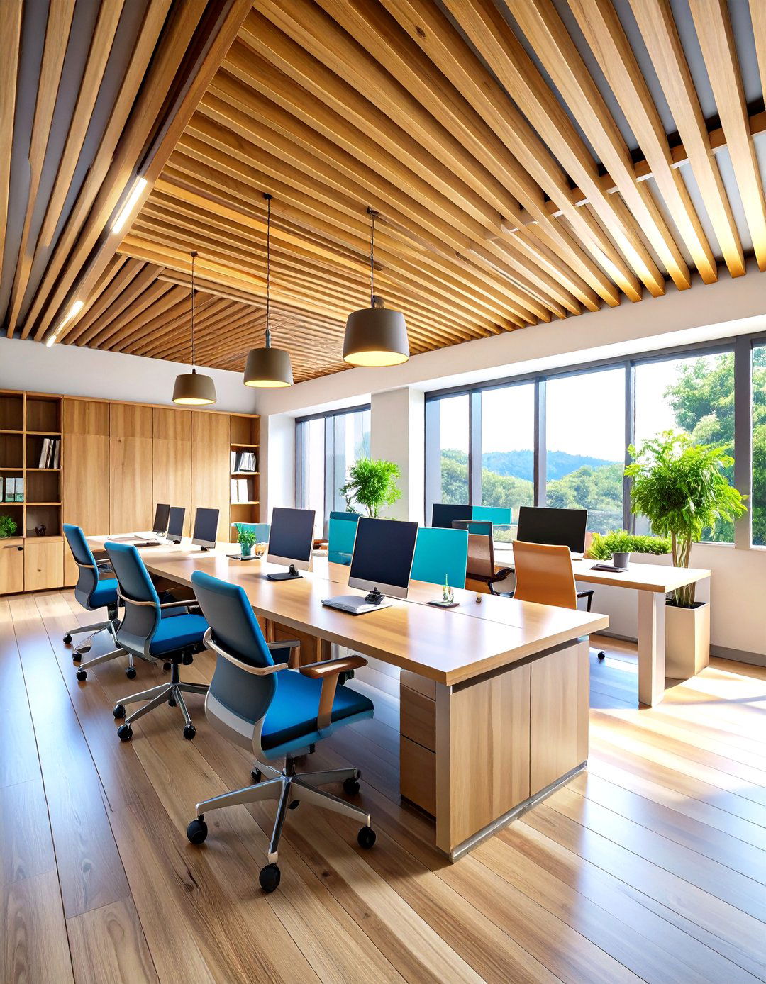 Home Office and Workspace Acoustic Solutions - 24 Wood Slat Ceiling Ideas