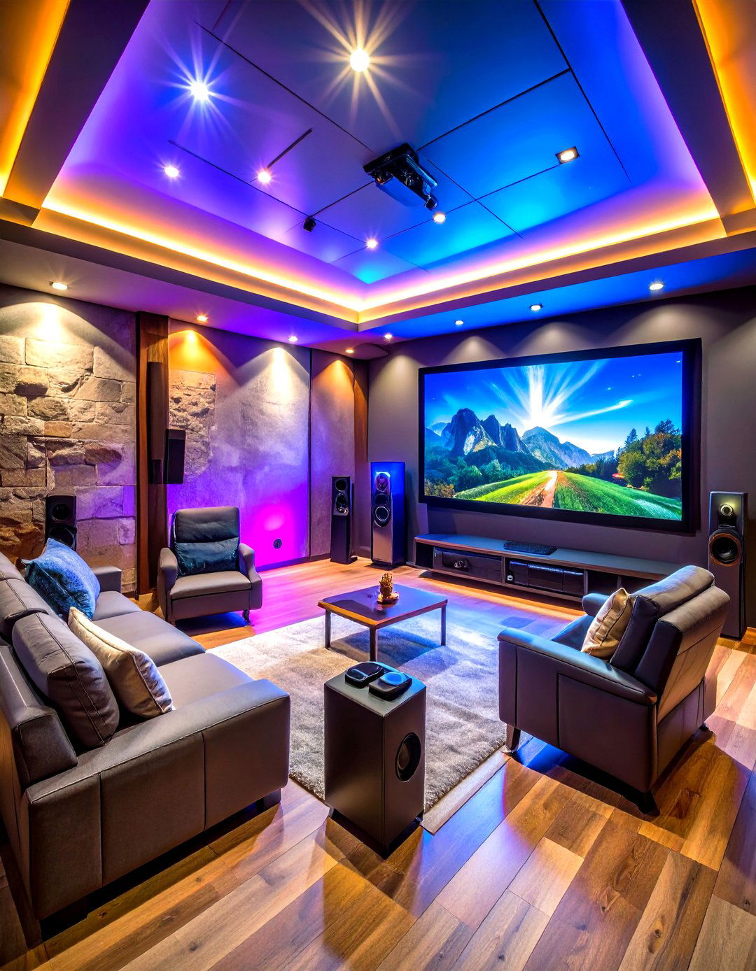 Home Theater Gaming Hybrid - 24 Basement Game Room Ideas