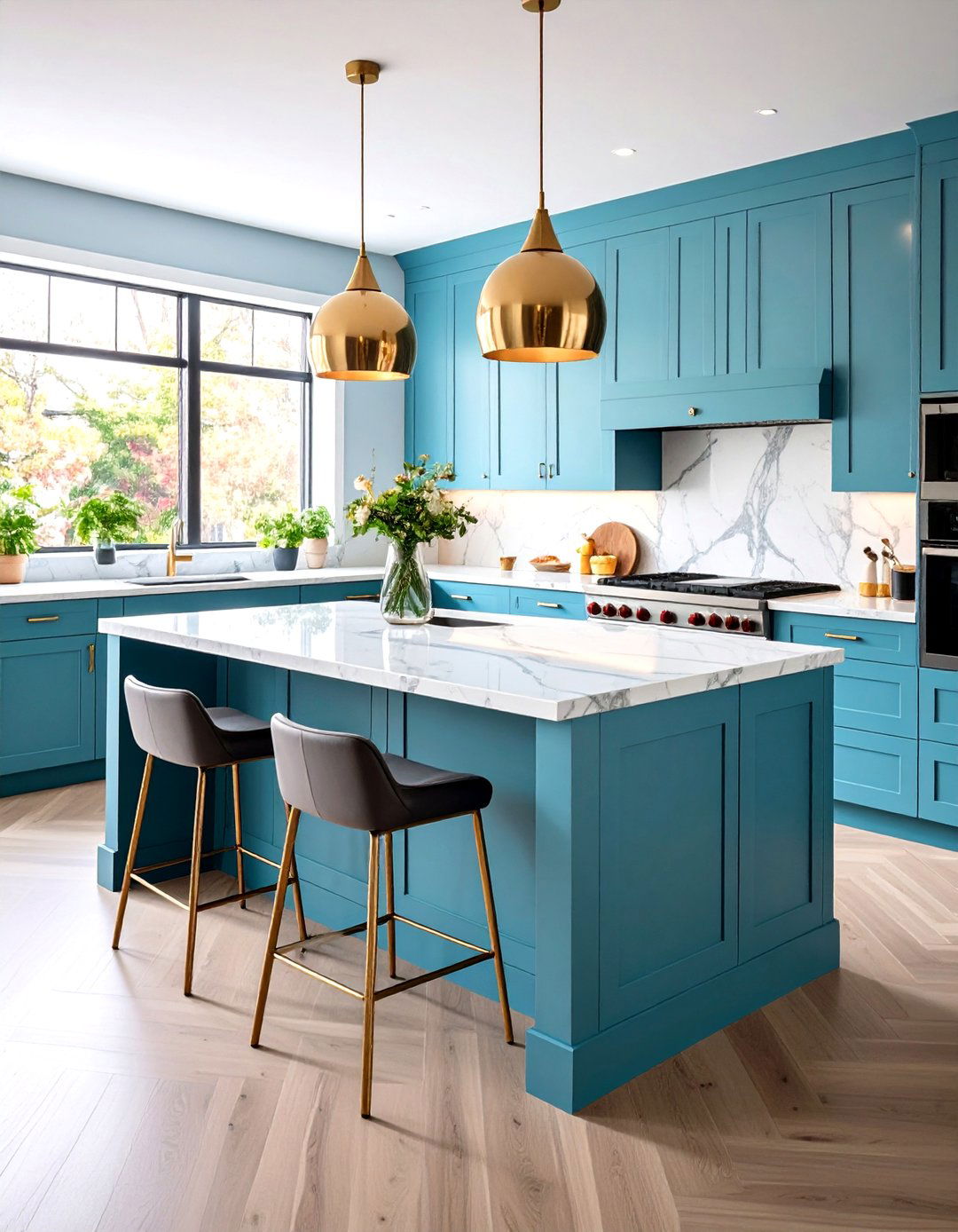 Honed Marble Island Surface - 24 Marble Kitchen Island Ideas
