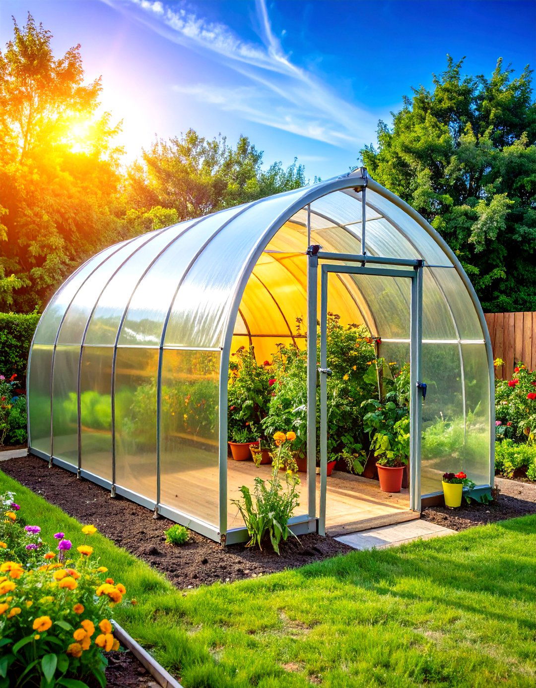 Hoop House Corner Design with PVC Framework - 24 Corner Greenhouse Ideas