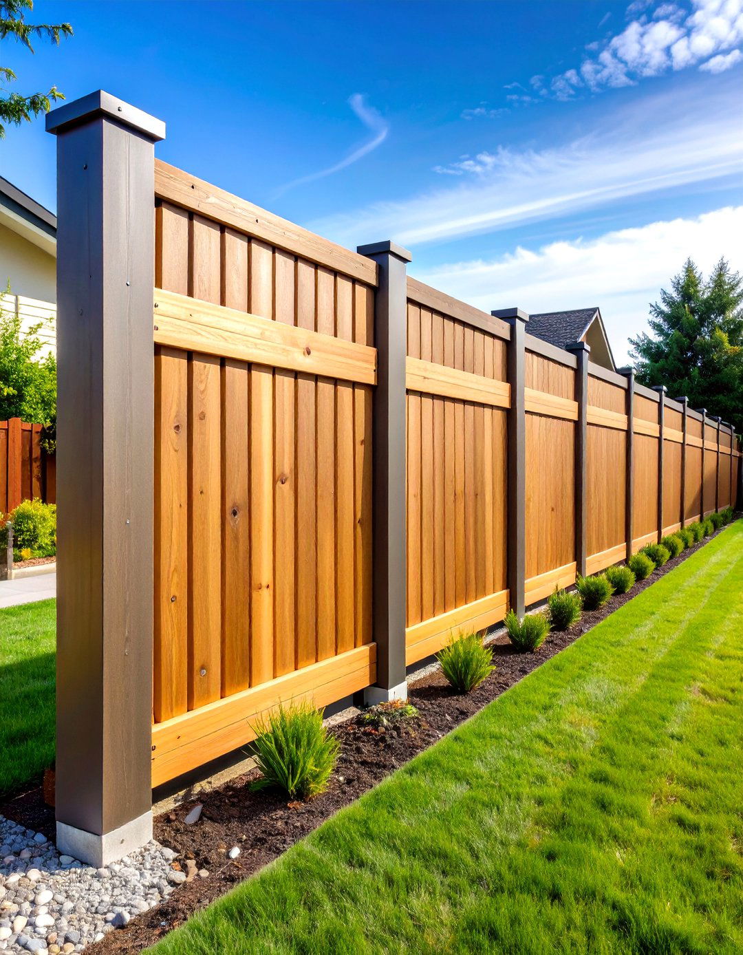 Horizontal Board on Board Modern Design - 24 Board on Board Fence Ideas
