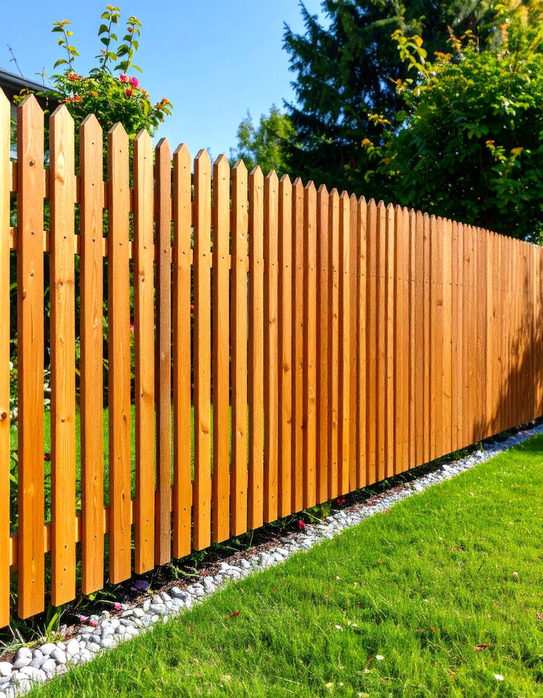 Horizontal Reed Fence with Narrow Slats - 24 Horizontal Fence Ideas