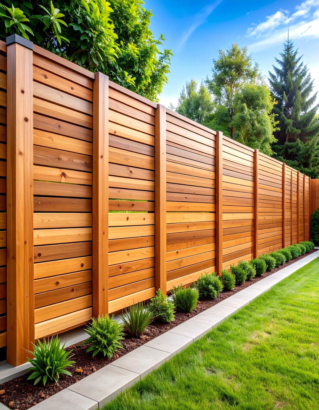 Horizontal Slat Modern Fencing - 24 Small Garden Fence Ideas