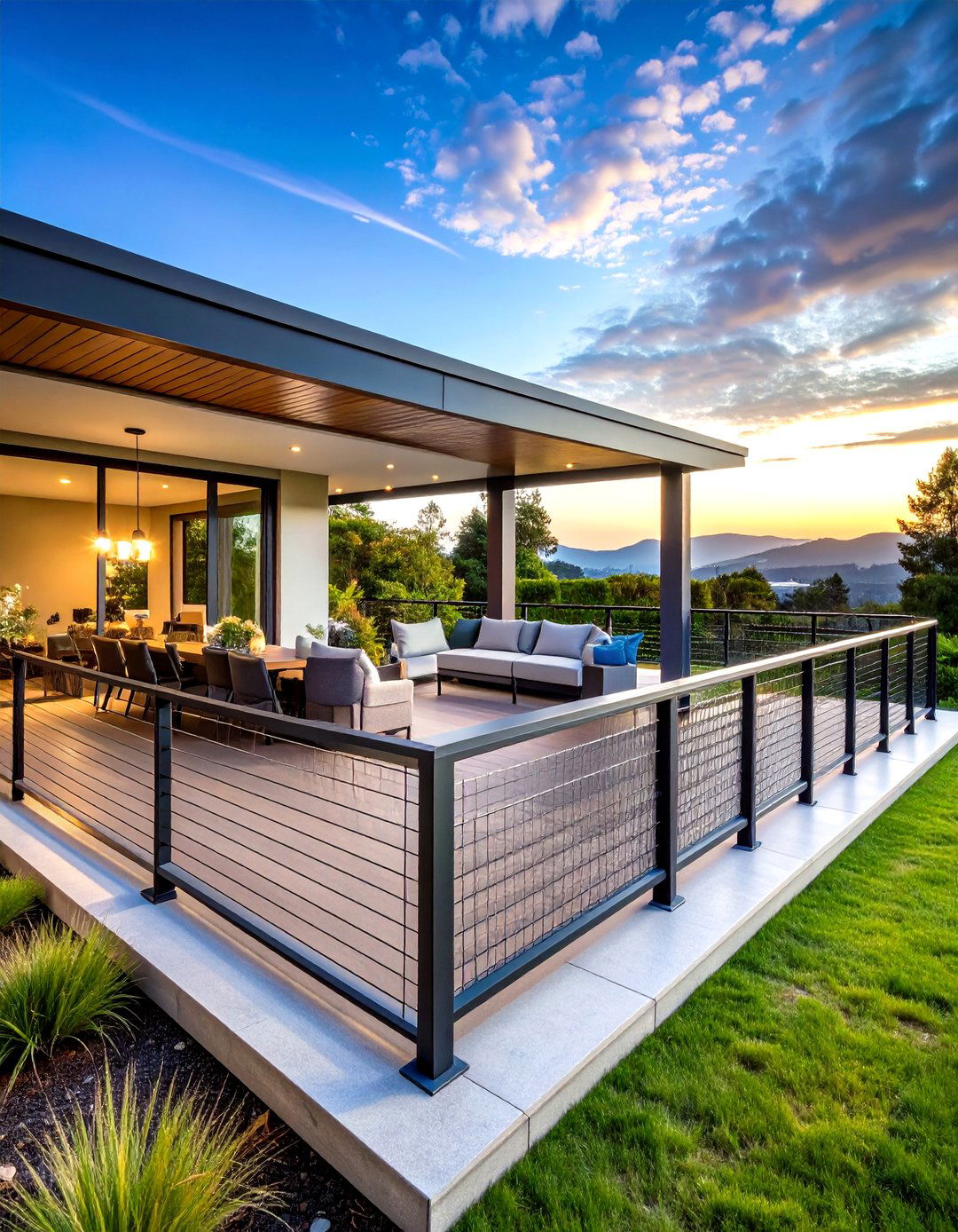 Horizontal Wire Contemporary Deck Railing - 24 Hog Wire Deck Railing Ideas