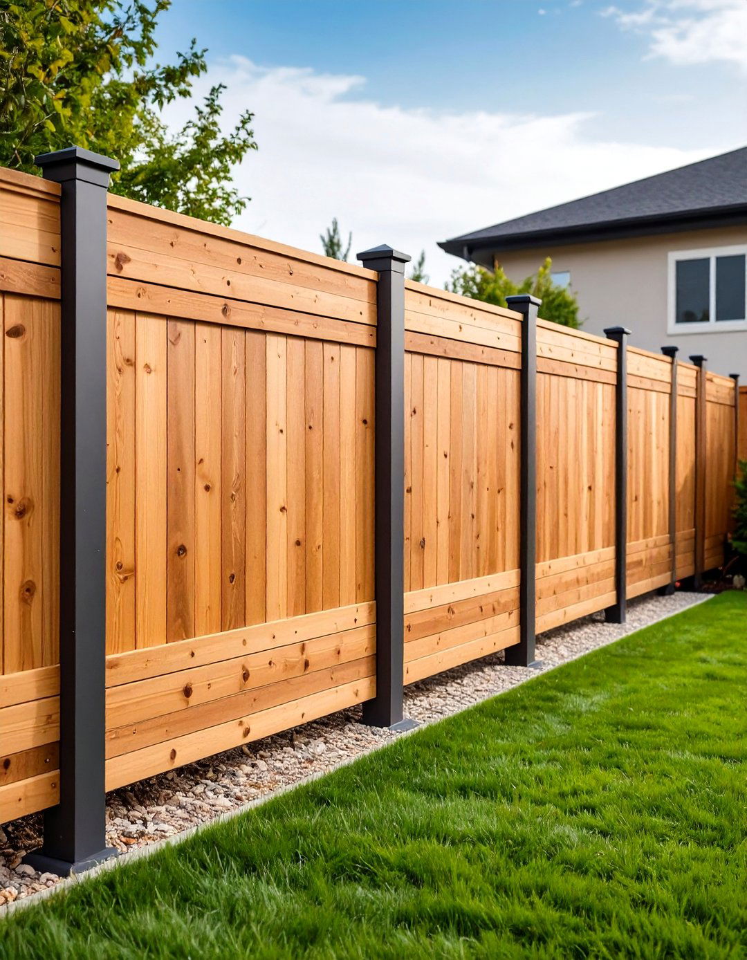Horizontal Wood Plank Privacy Fence - 24 Backyard Fence Ideas