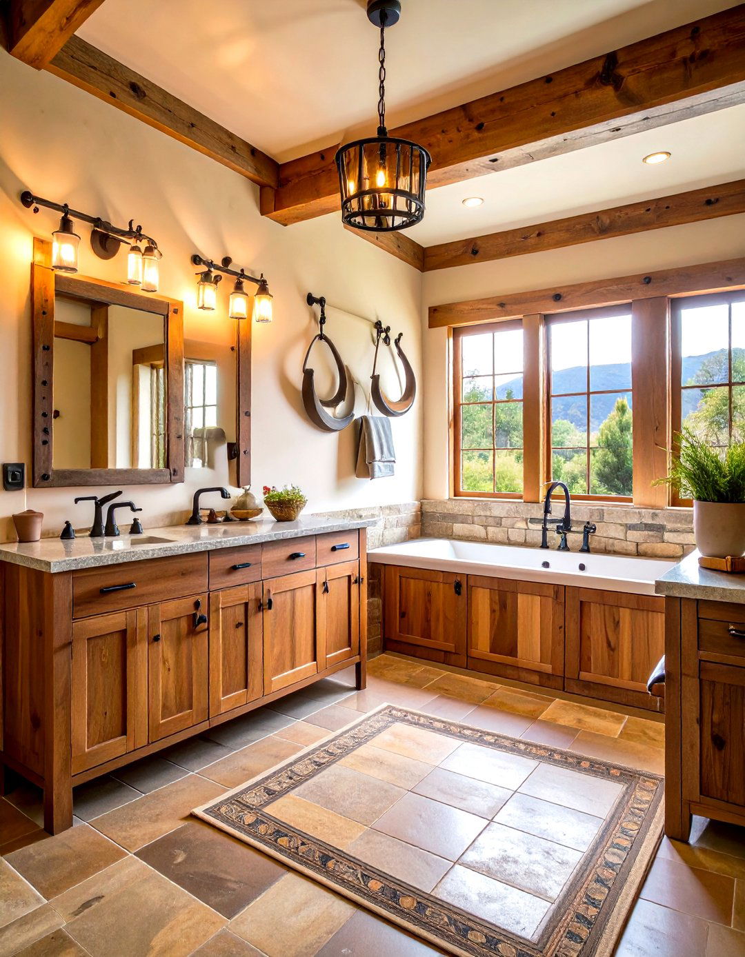 Horseshoe and Hardware Western Bathroom with Blacksmith Details - 24 Western Bathroom Ideas