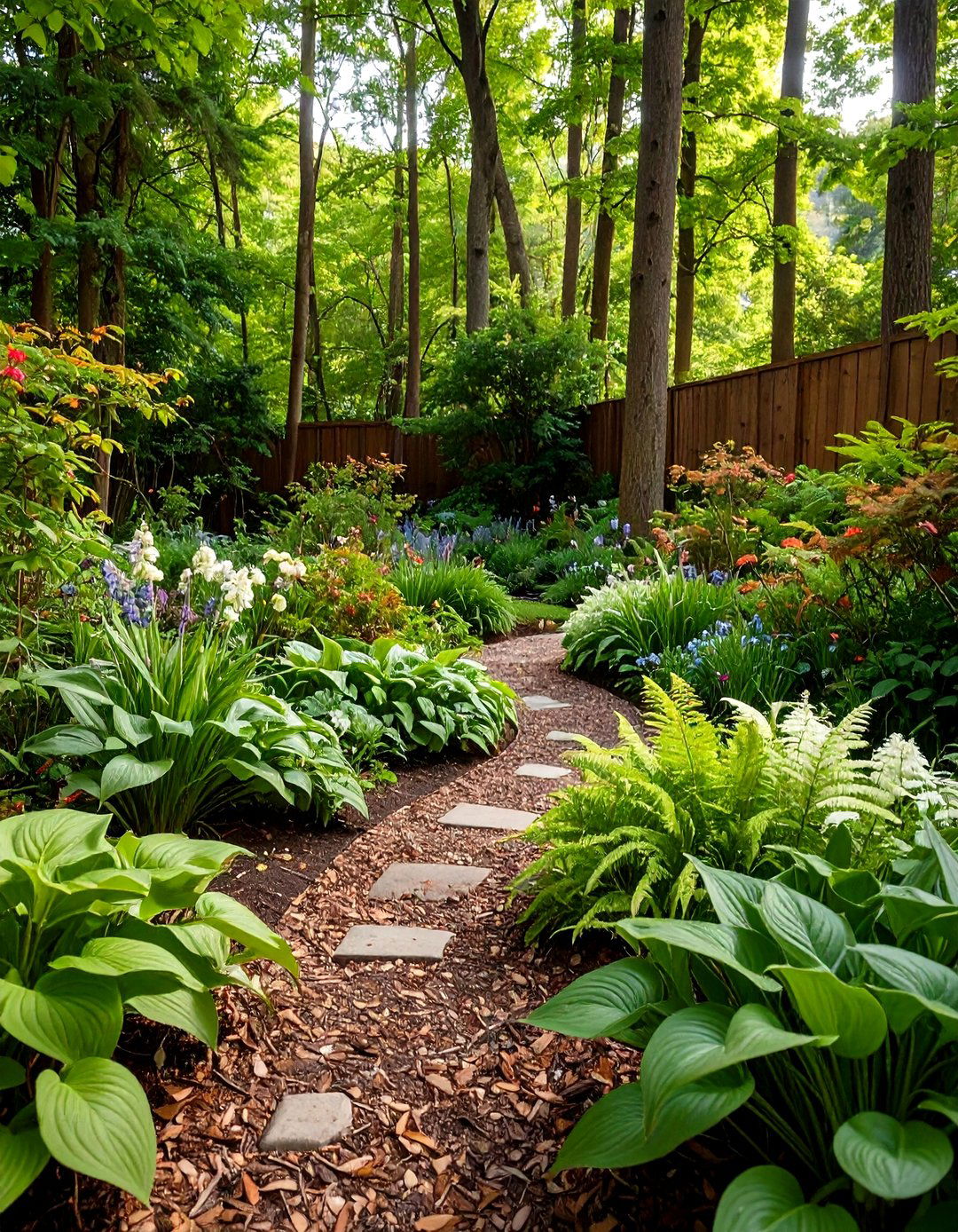 Hosta and Fern Woodland Combinations - 24 Shade Garden Design Ideas