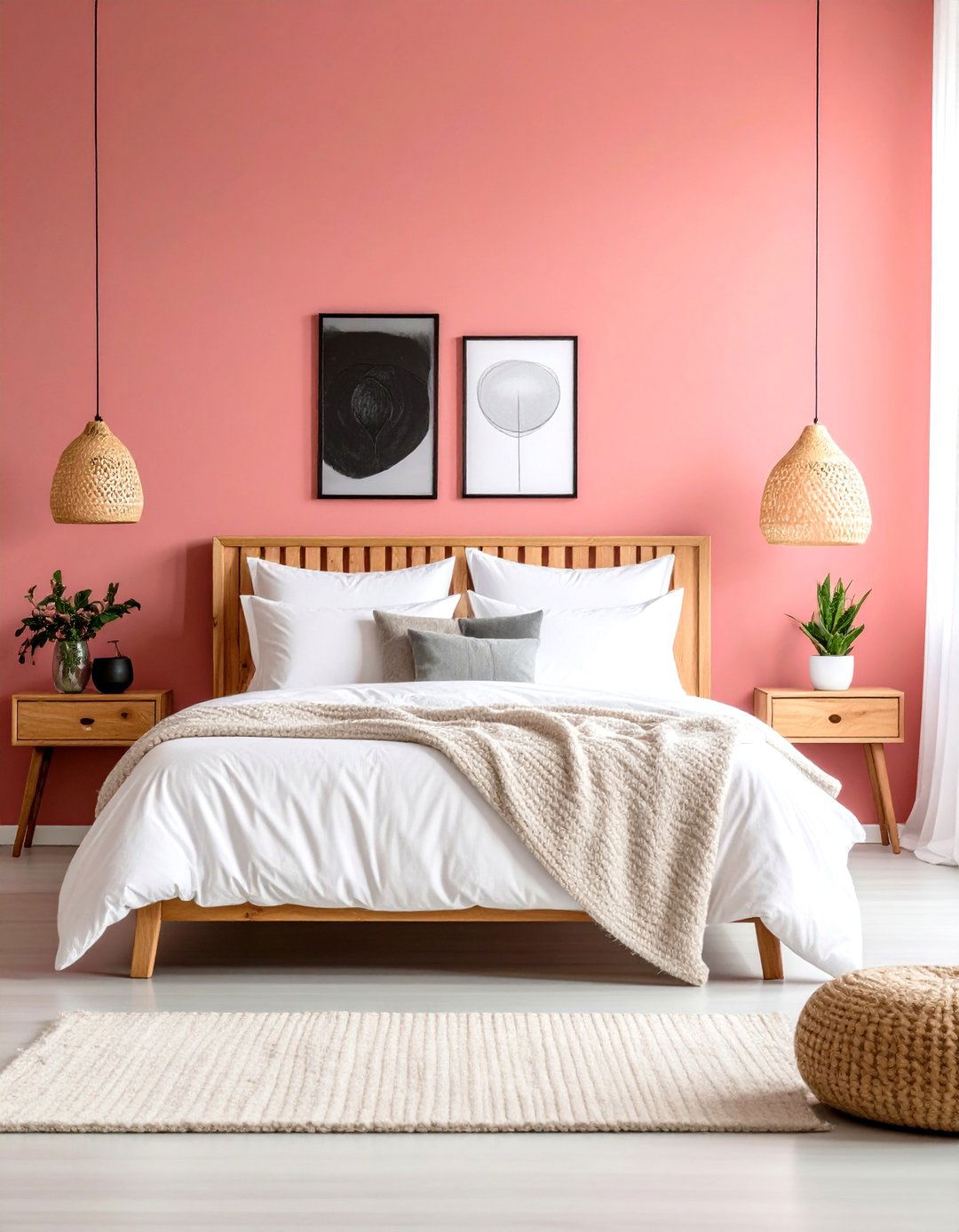 Hot Pink Accent Wall Minimalist Bedroom - 24 Hot Pink Bedroom Ideas