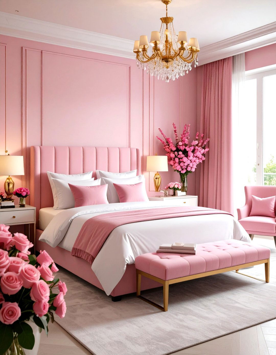 Hot Pink Luxury Hotel Bedroom Experience - 24 Hot Pink Bedroom Ideas