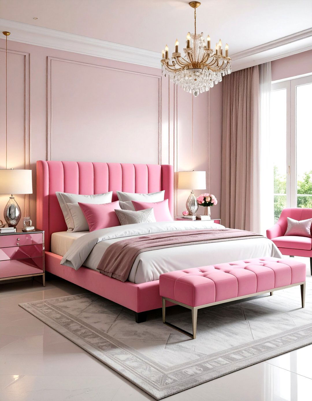Hot Pink Modern Glam Master Bedroom - 24 Hot Pink Bedroom Ideas