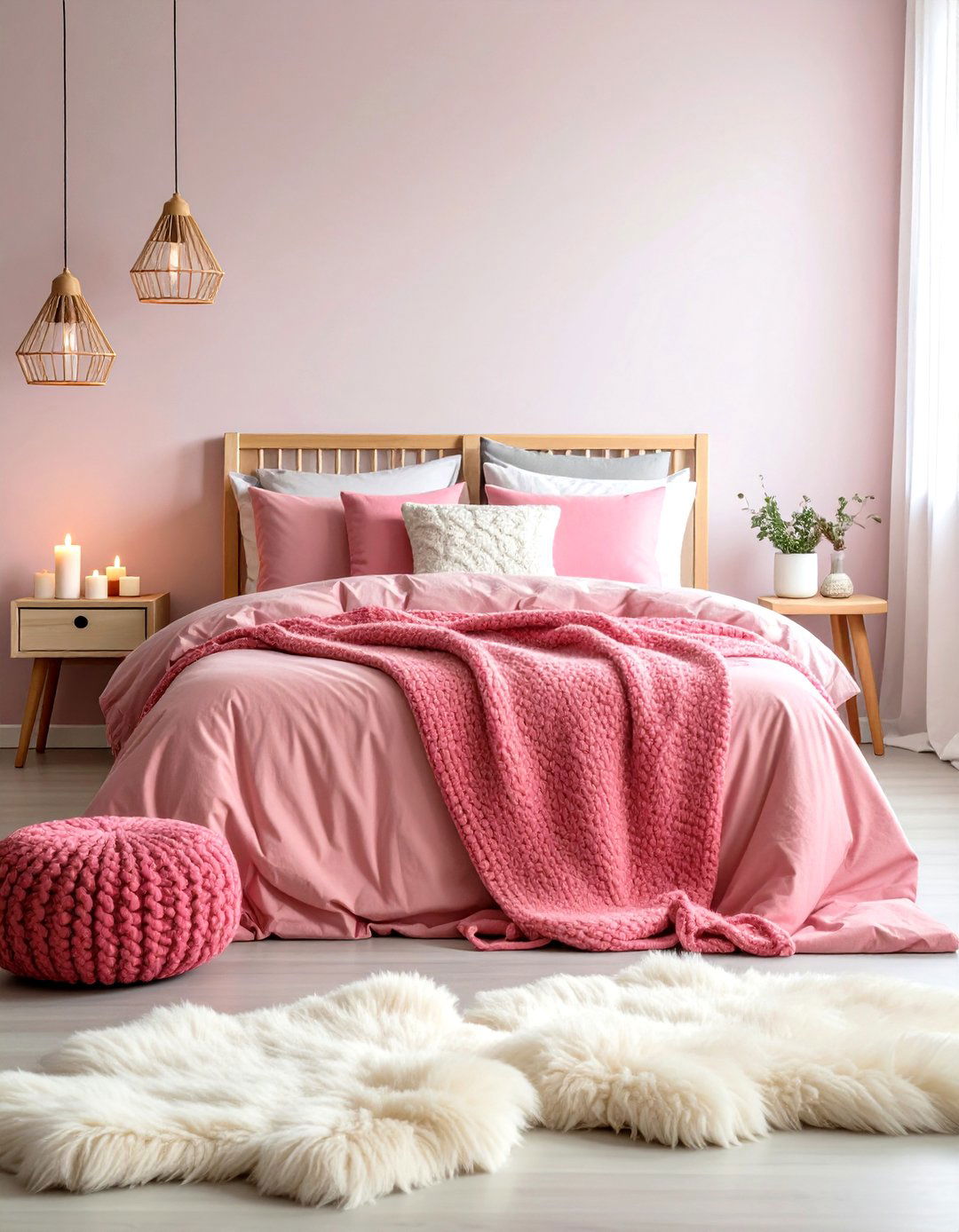 Hot Pink Scandinavian Hygge Bedroom - 24 Hot Pink Bedroom Ideas