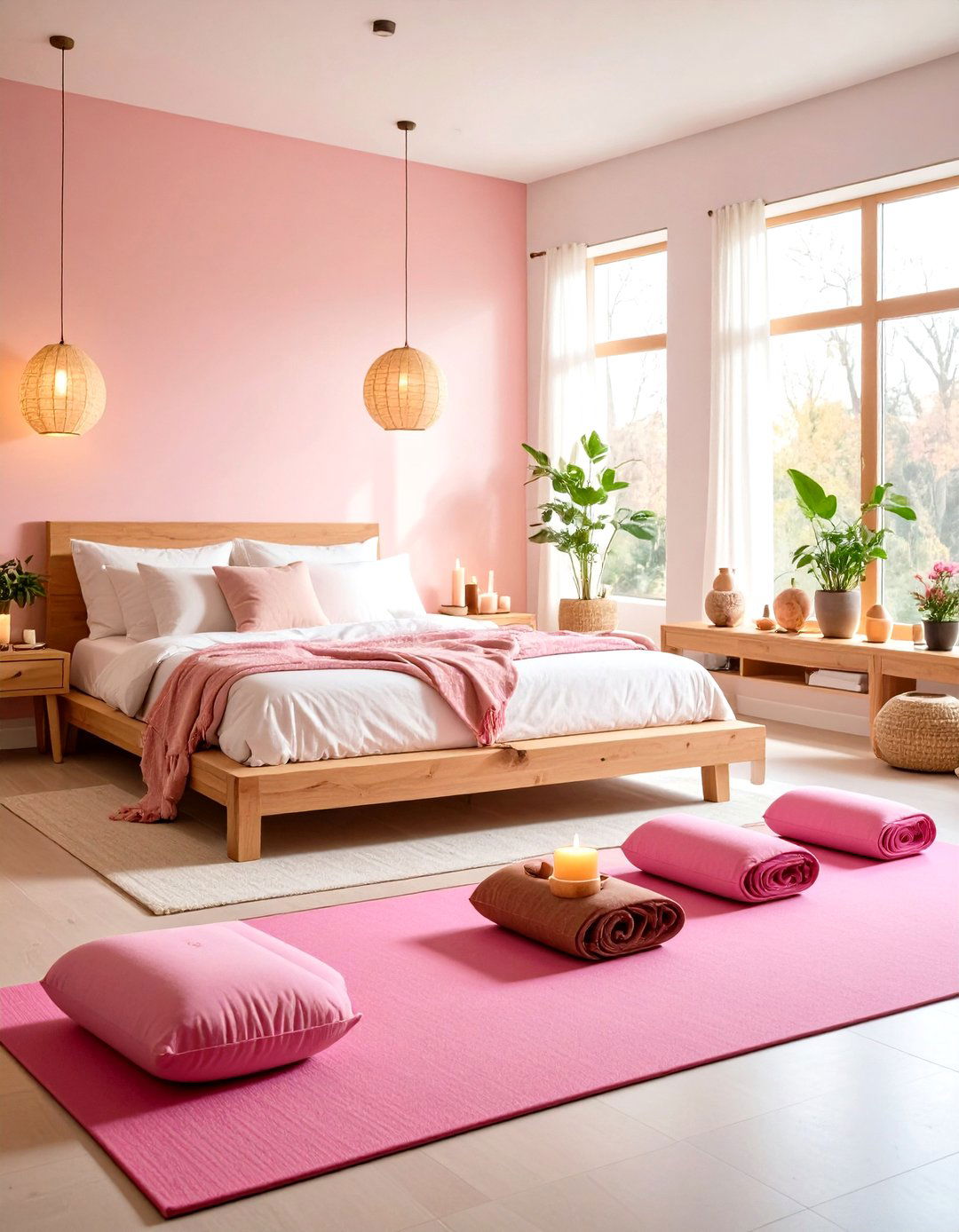 Hot Pink Wellness and Self Care Bedroom - 24 Hot Pink Bedroom Ideas