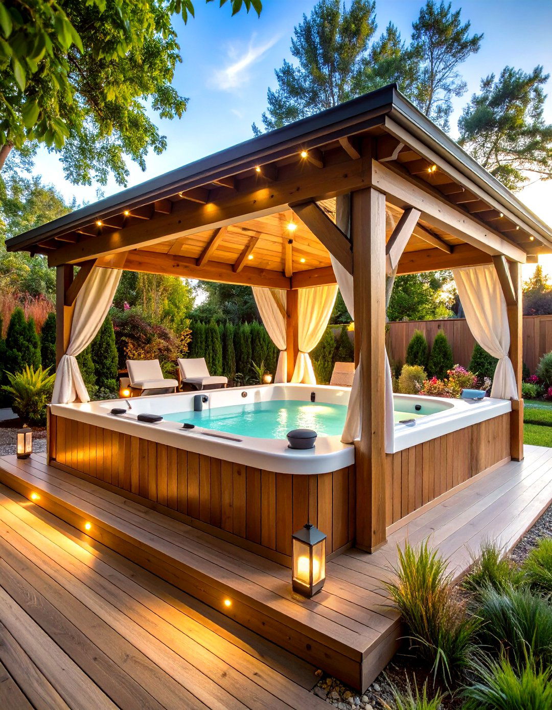 Hot Tub Enclosure with Privacy Screens - 24 patio with a gazebo ideas