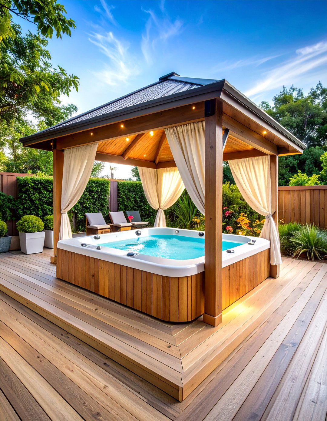 Hot Tub Gazebo with Privacy Screens - 24 Gazebo on Deck Ideas