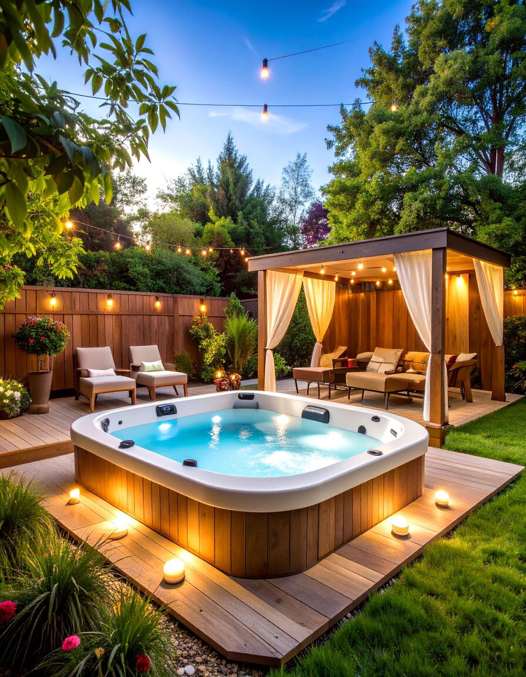 Hot Tub Relaxation Oasis - 24 Backyard Entertainment Ideas