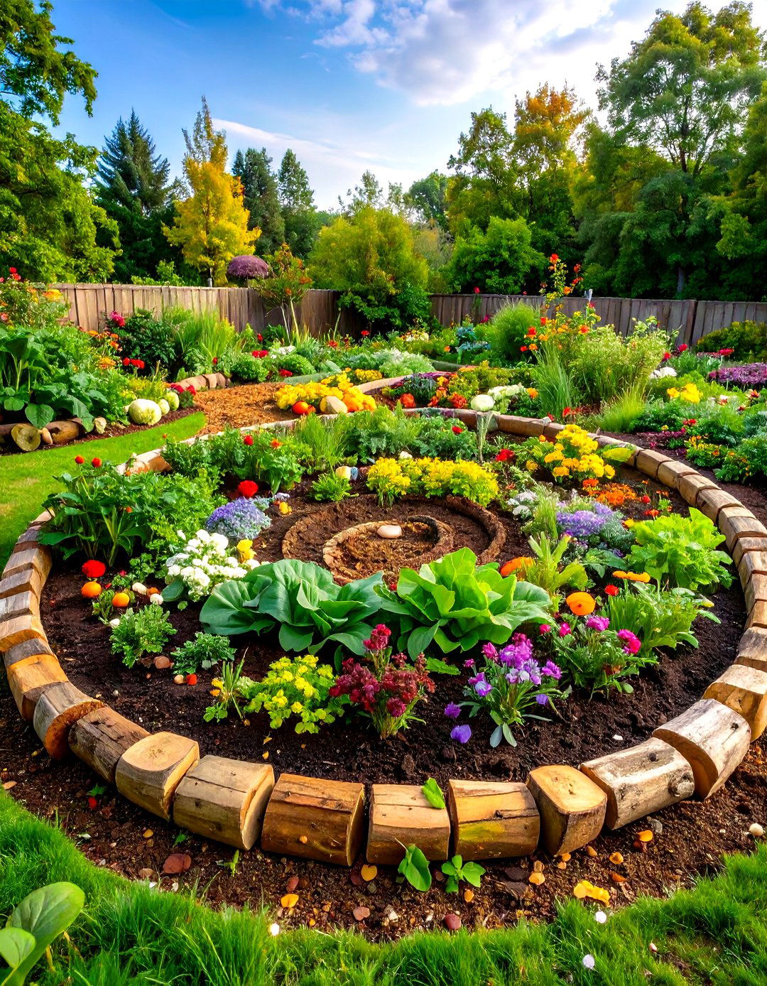 Hugelkultur Spiral Mounds - 24 Spiral Garden Design Ideas