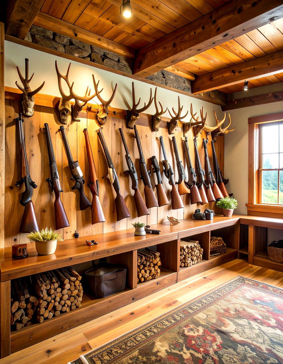 Hunting Lodge Trophy Integration - 24 Gun Wall Ideas
