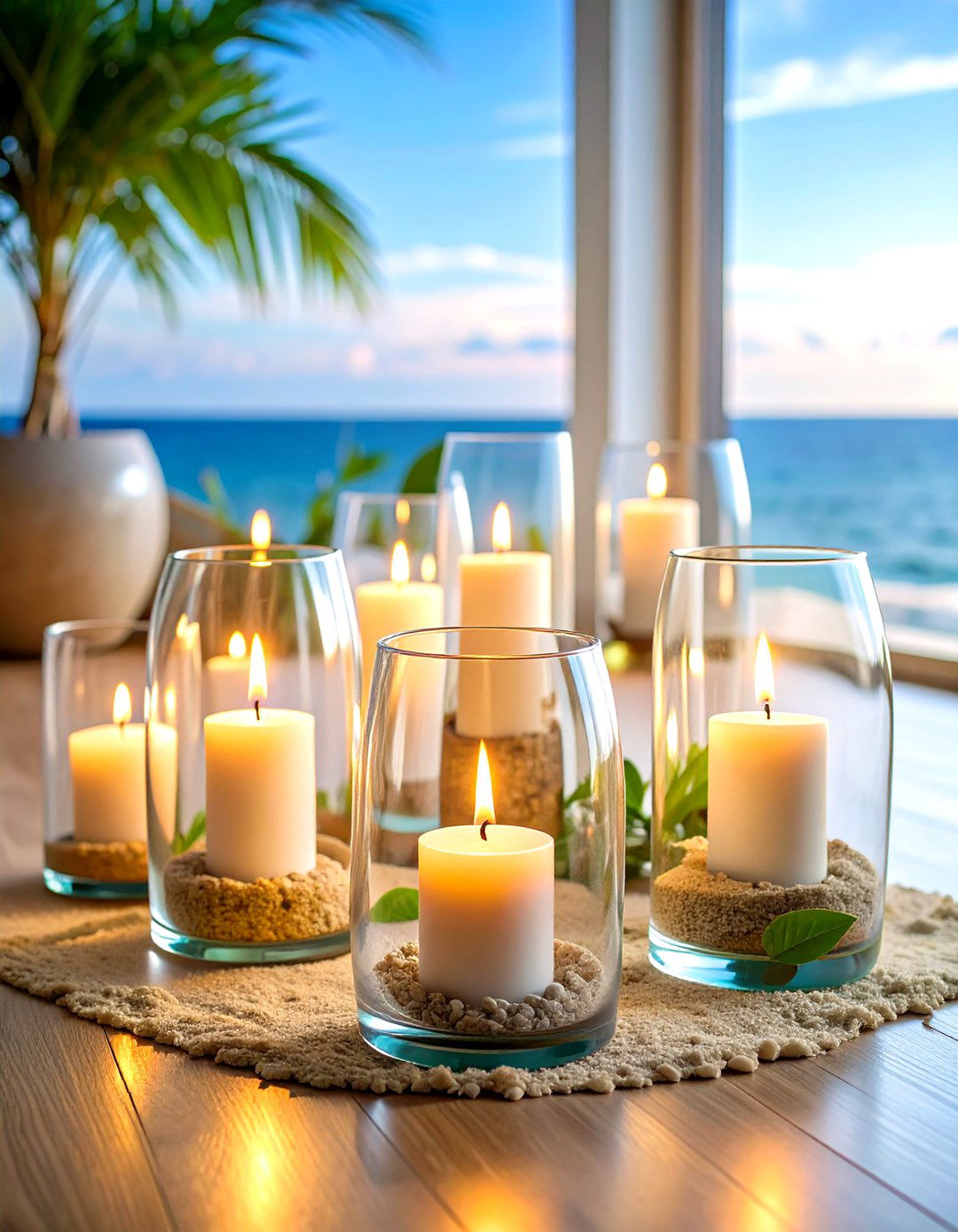 Hurricane Candle Holder Arrangements - 24 Decorating With Candles