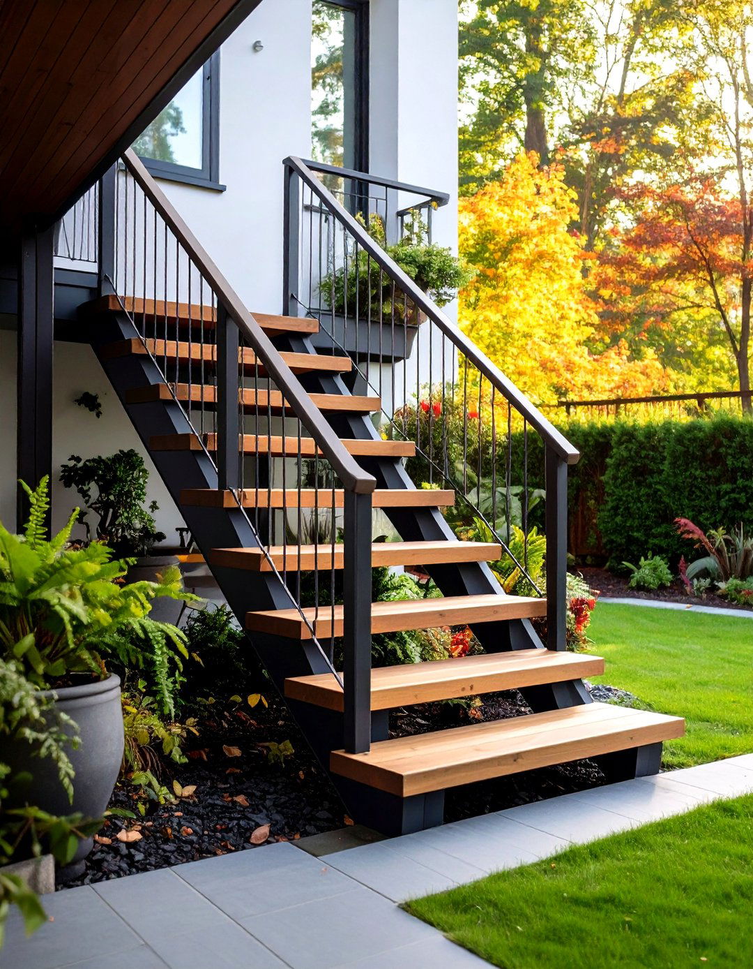 Hybrid Indoor Outdoor Transition Design - 24 Open Staircase Ideas