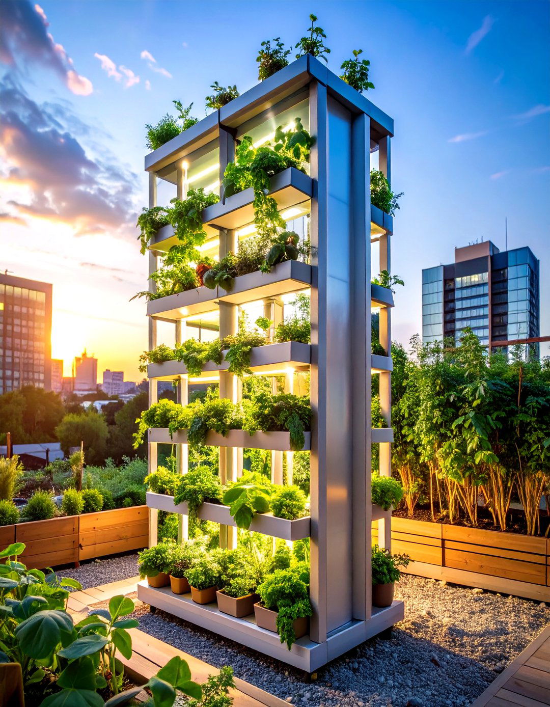 Hydroponic Tower Trellis for Soilless Growing - 24 Garden Trellis Ideas