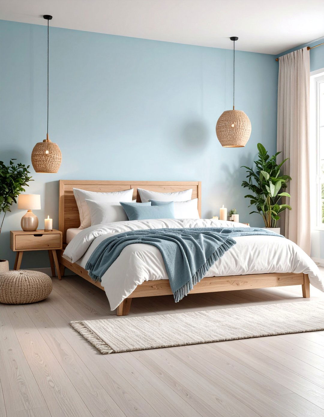 Ice Blue Bedroom with Scandinavian Design - 24 Blue Bedroom Ideas