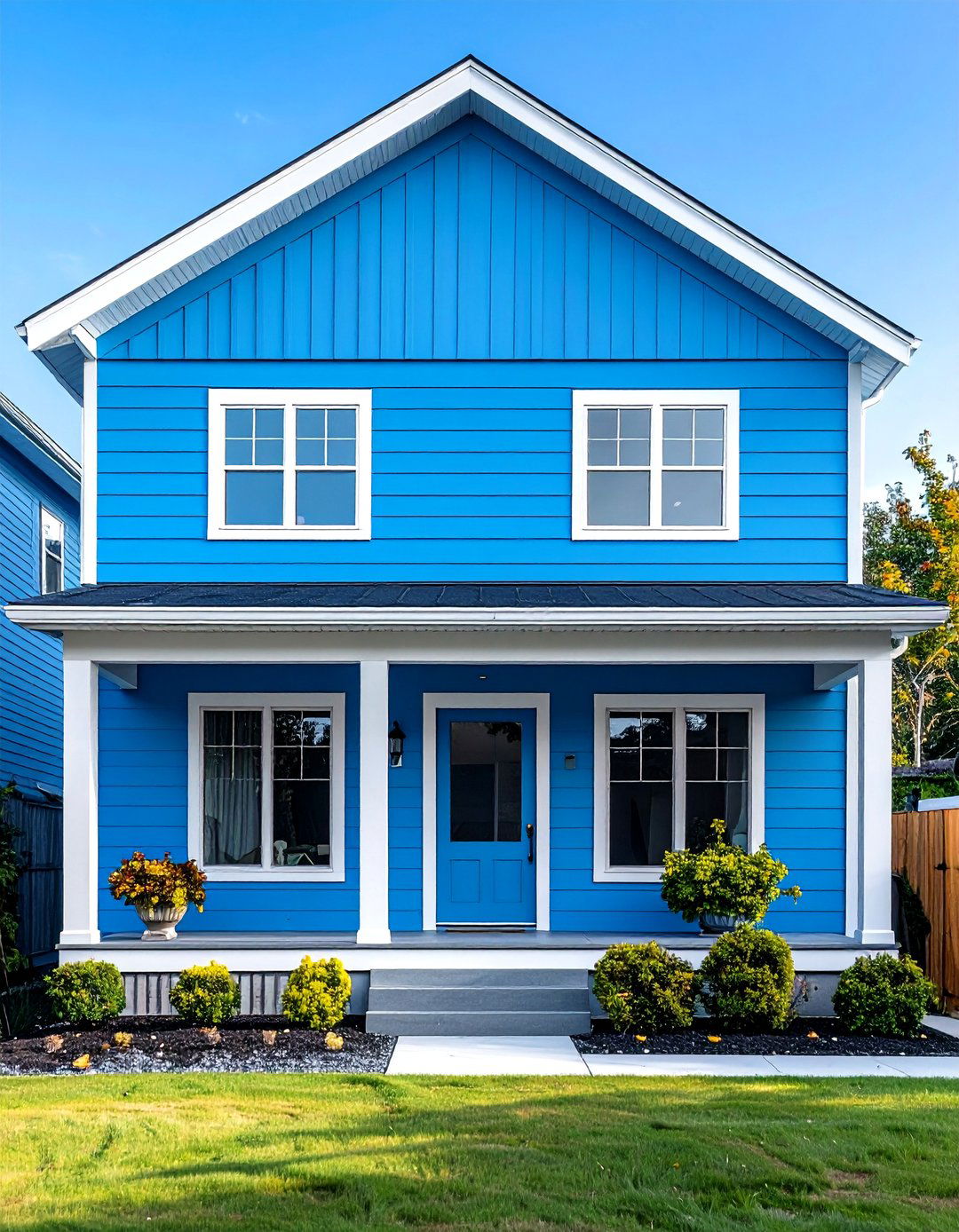 Ice Blue Minimalist Modern - 24 Blue House Siding With White Trim
