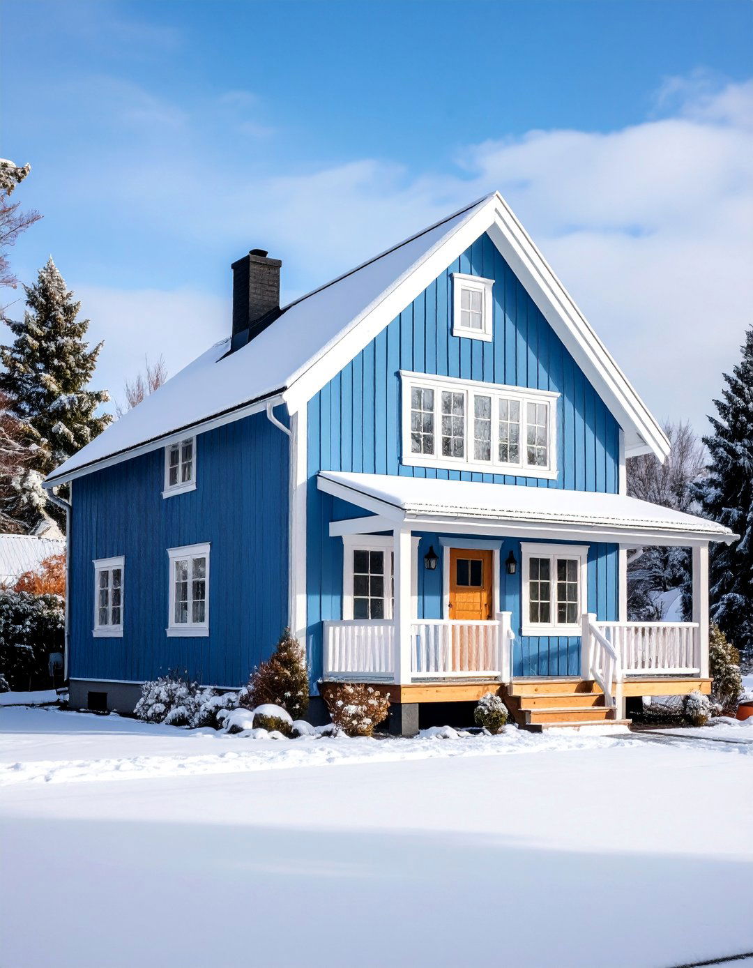 Ice Blue Scandinavian Modern - 24 blue exterior house paint ideas