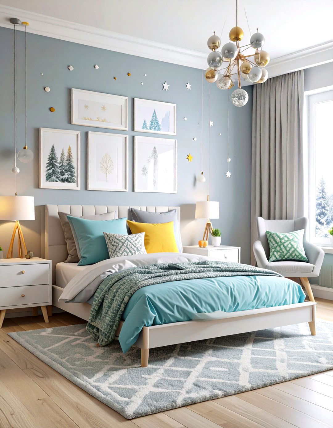 Ice Crystal Art Gallery Wall - 24 frozen room decor ideas