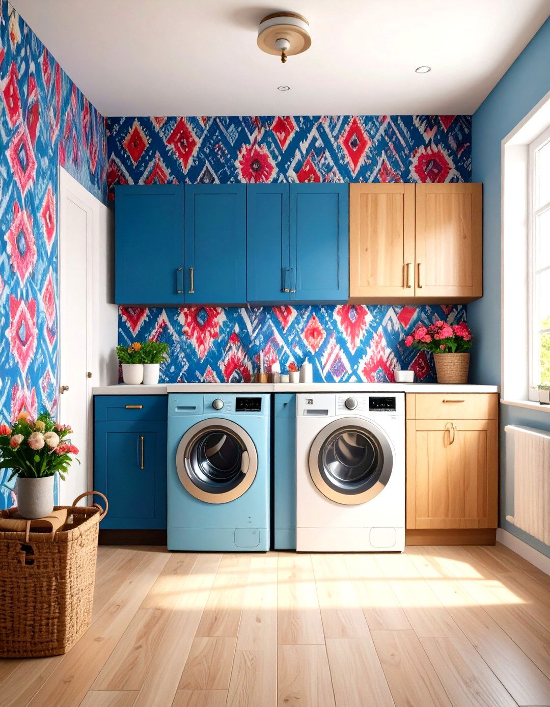 Ikat Ethnic Patterns - 24 Laundry Room Wallpaper Ideas