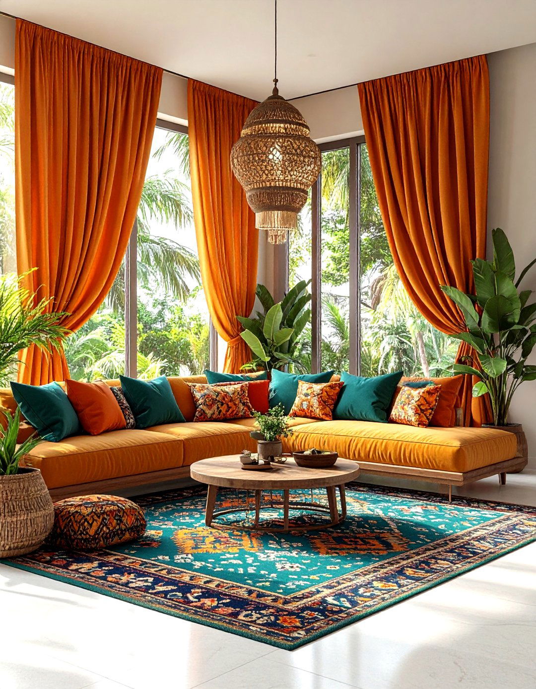 Ikat Patterned Curtains with Traditional Weaving Techniques - 24 Boho Curtain Ideas