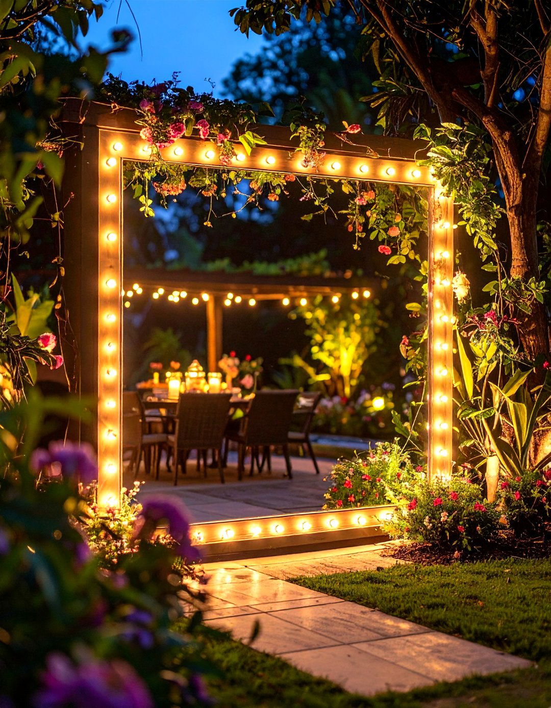 Illuminated Garden Mirrors - 24 Garden Mirror Ideas