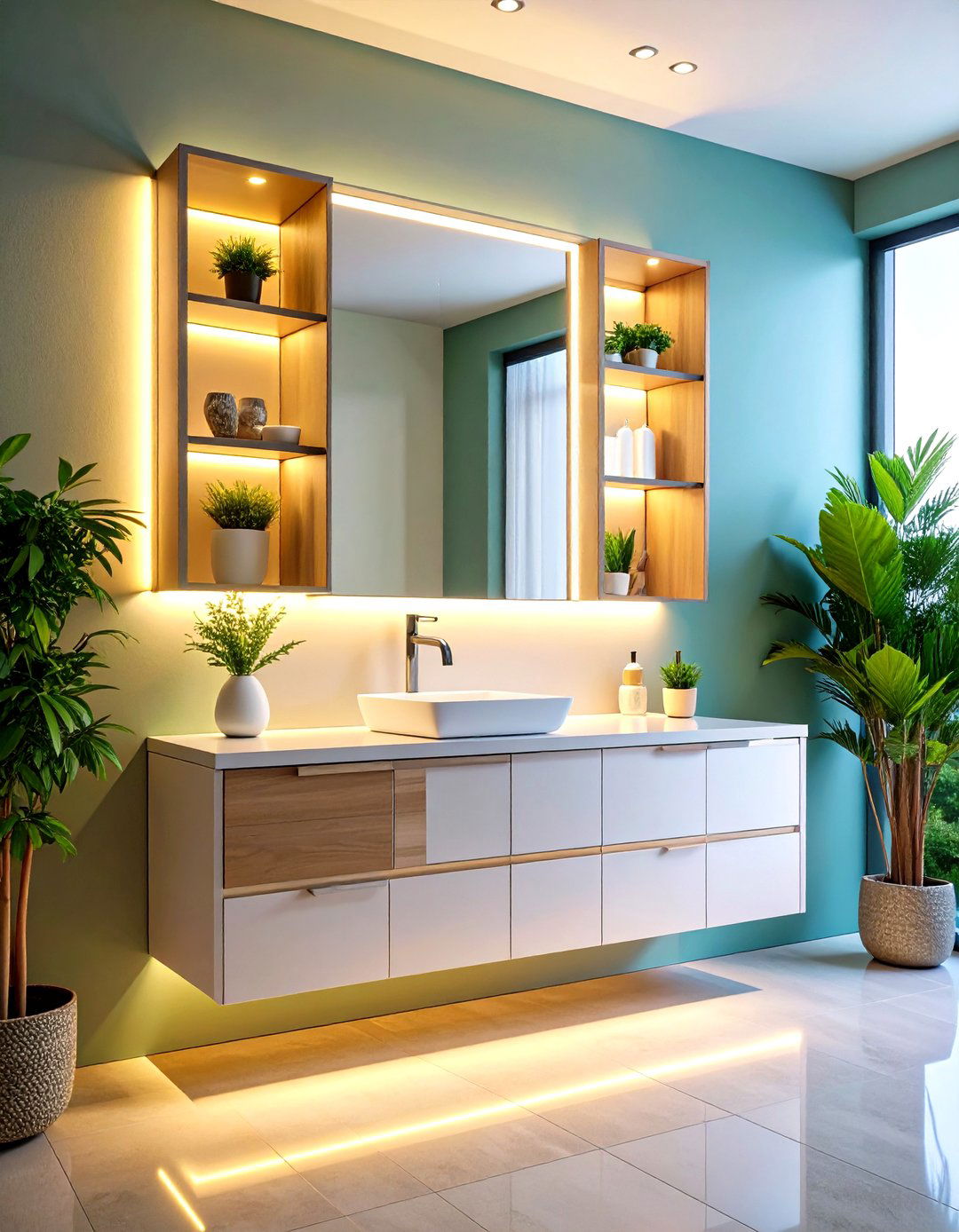 Illuminated Medicine Cabinet with Integrated Lighting - 24 Small Bathroom Lighting Ideas