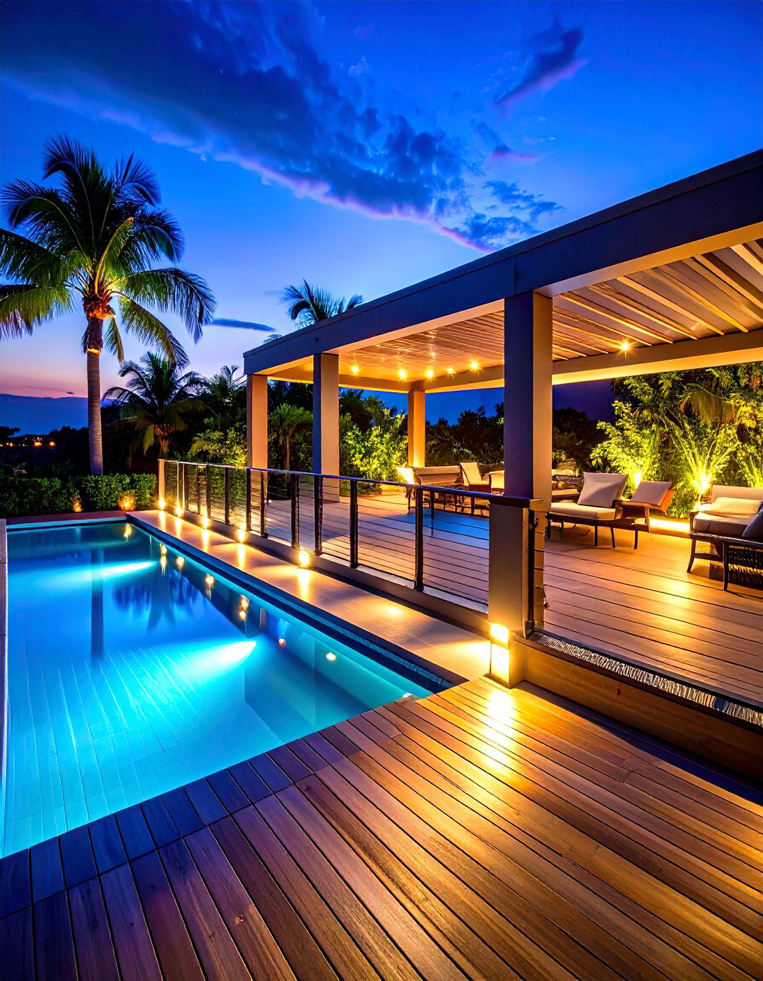 Illuminated Pool Deck Railings - 24 Pool Deck Railing Ideas