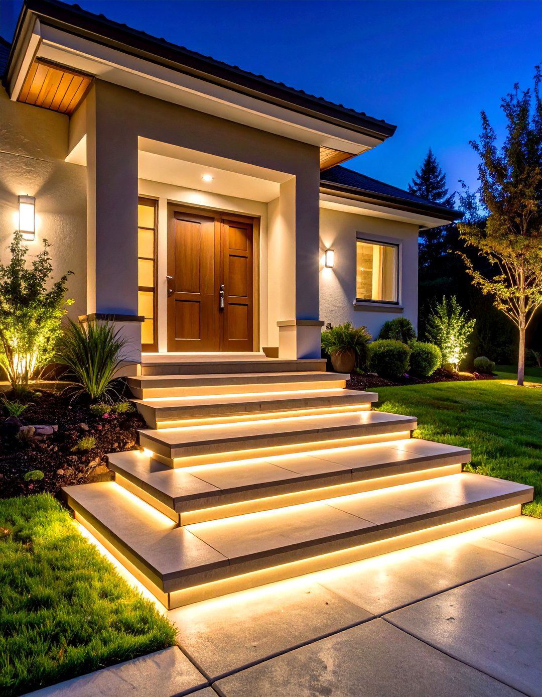 Illuminated Step Edges - 24 Front Step Ideas