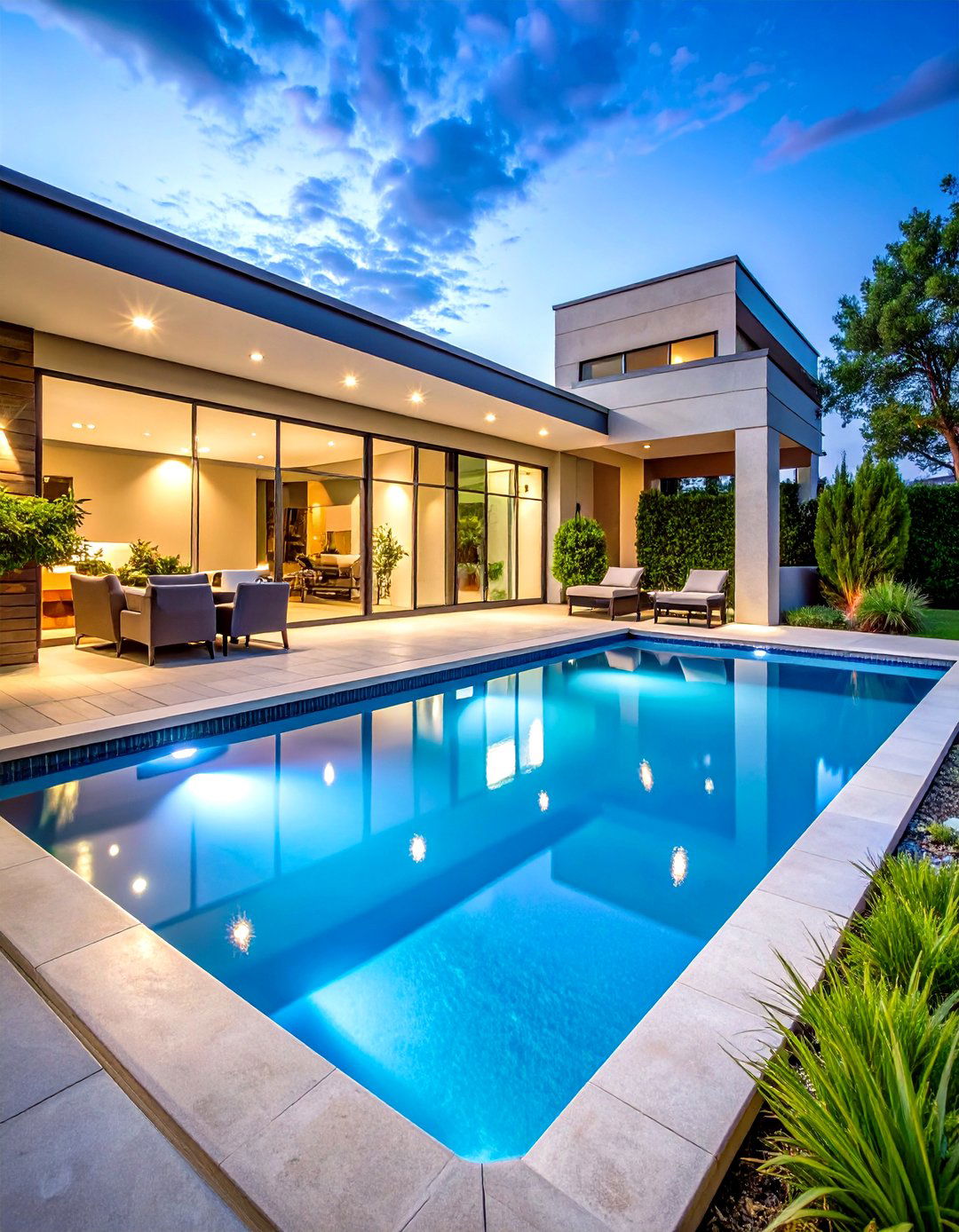 In Level Spa Integration - 24 Rectangle Pool With Hot Tub
