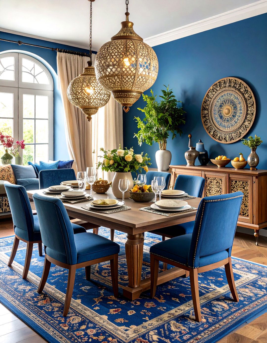 Indigo Blue Global Dining Room - 24 Blue Dining Room Ideas