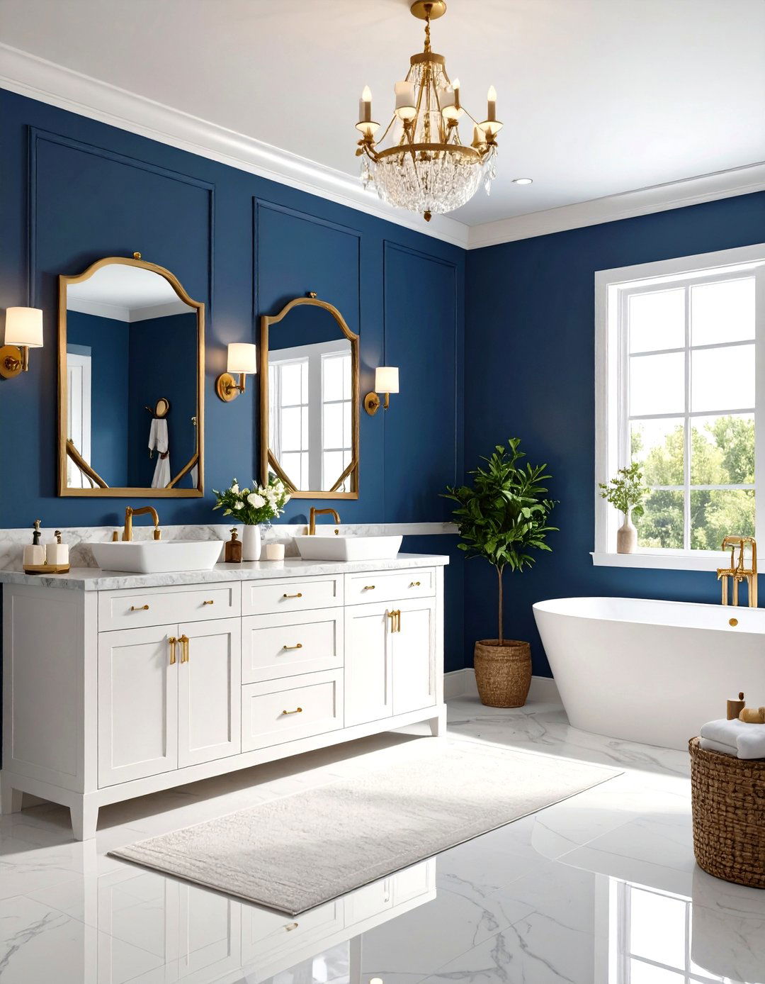 Indigo Blue Master Bathroom - 24 Blue Room Ideas