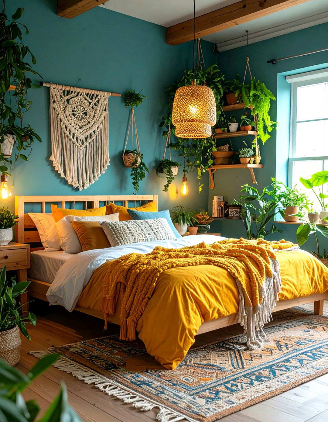 Indoor Garden Boho Bedroom Paradise - 24 Colorful Boho Bedroom Ideas