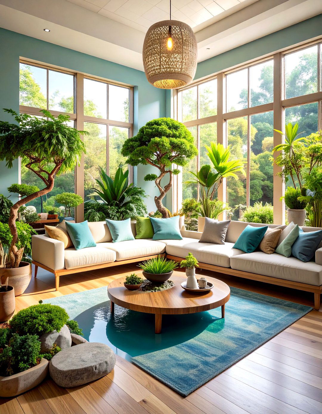 Indoor Garden Integration - 24 Japanese Style Living Room Ideas