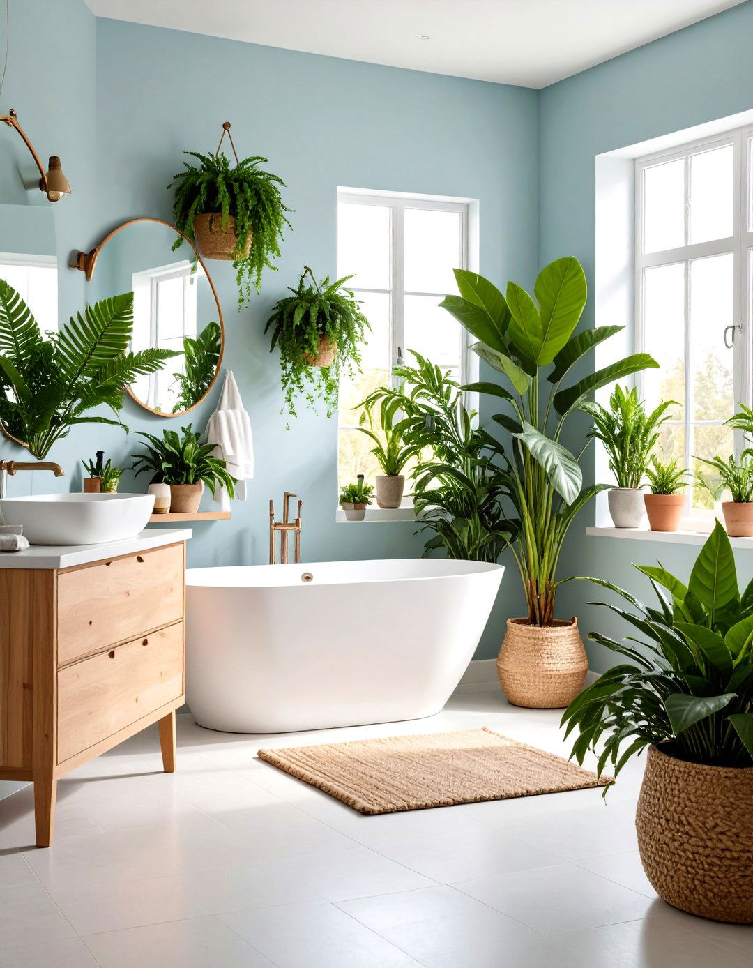 Indoor Plants and Greenery - 24 Cozy Bathroom Ideas