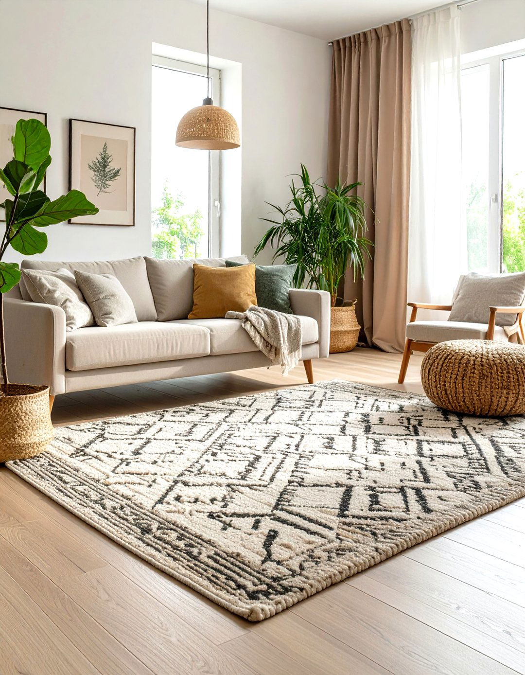 Industrial Area Rug Textures - 24 Industrial Living Room Ideas