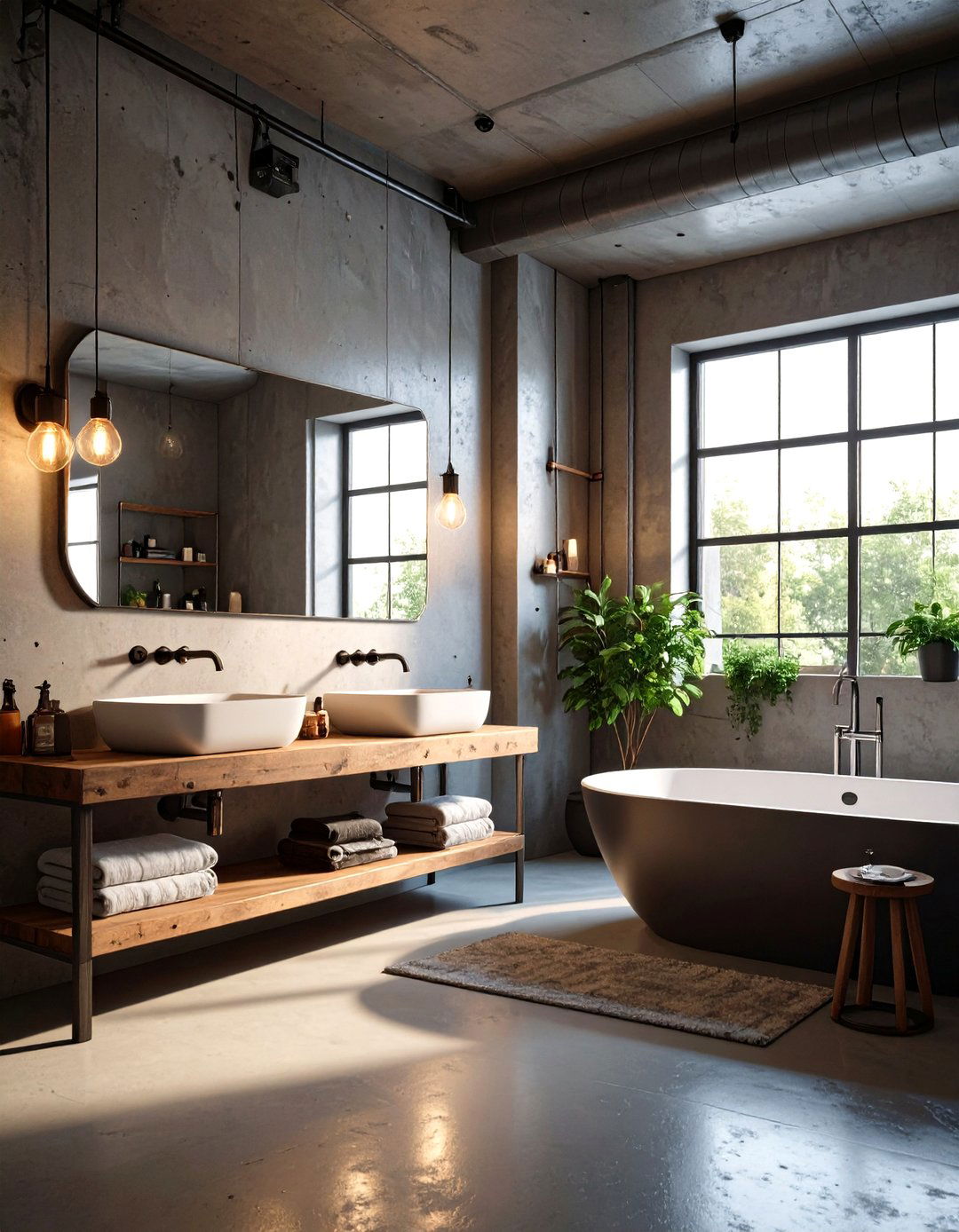 Industrial Bathroom Design Elements - 24 Industrial Interior Design Style Ideas