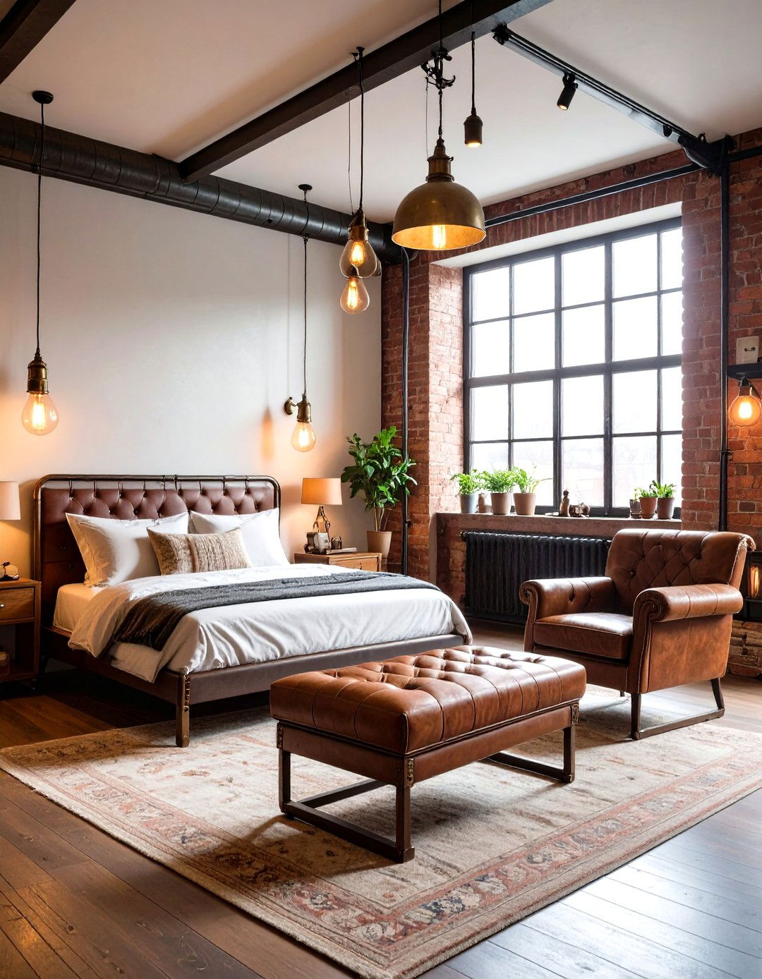 Industrial Bedroom Seating Area - 24 Steampunk Bedroom Ideas