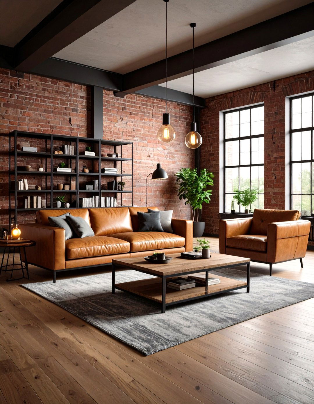 Industrial Beige Loft Living Room - 24 Beige Couch Living Room Ideas