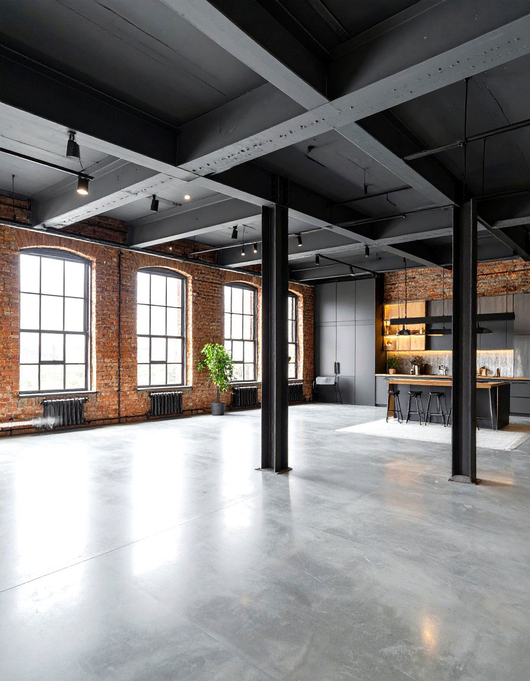 Industrial Black Beam Ceiling Design - 24 Black Ceiling Design Ideas