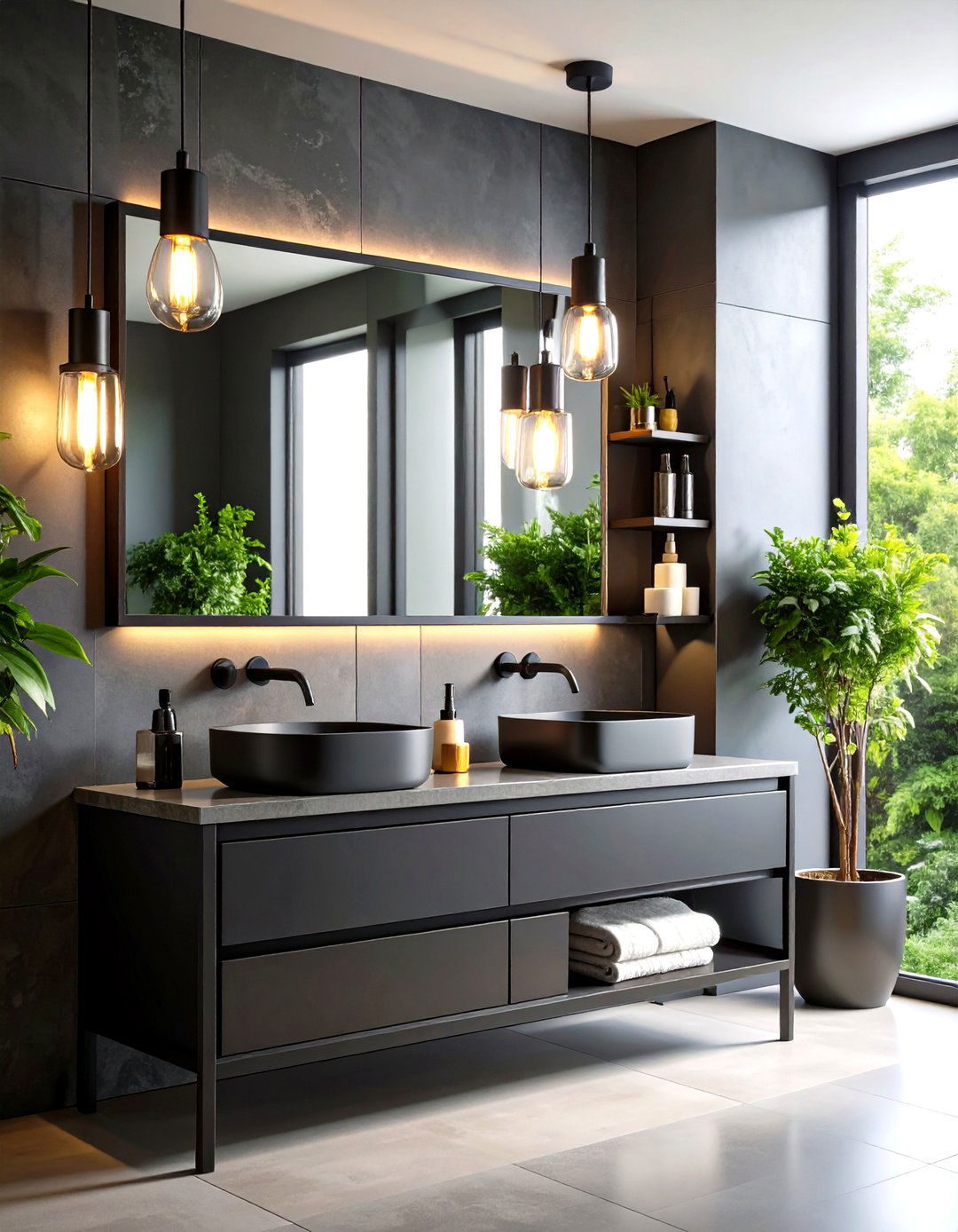 Industrial Black Metal Vanity Bar Lighting - 24 Bathroom Lighting Ideas Over Mirror