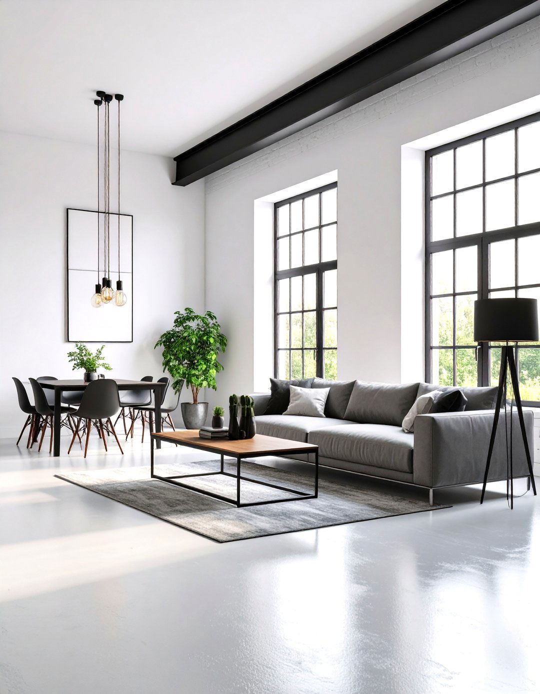 Industrial Black and White Living Room - 24 Black and White Living Room Ideas